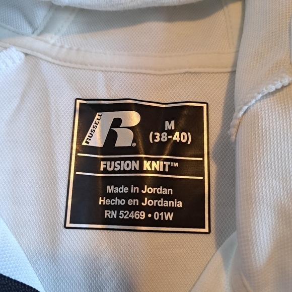 Russell men's M 38-40 Fusion Knit hoodie with 2 way zipper, light gray New - Picture 4 of 7